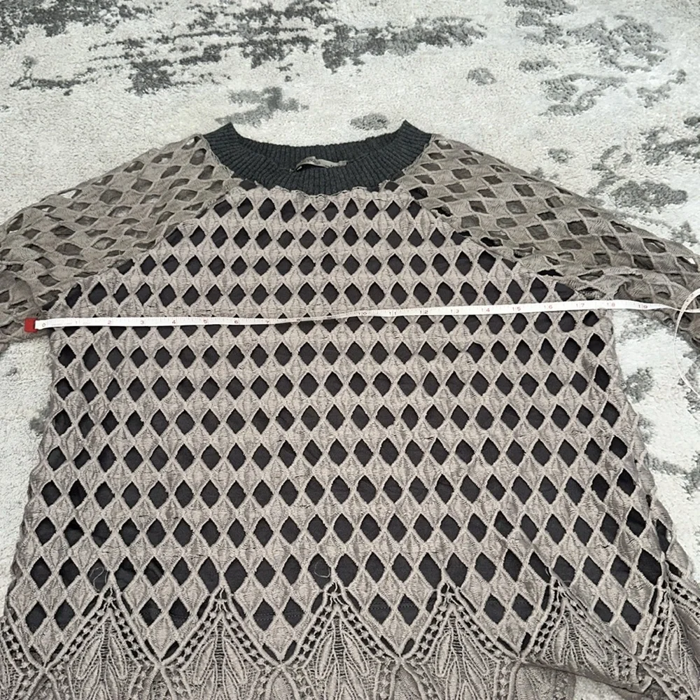 Zara Gray lace knit open sweater